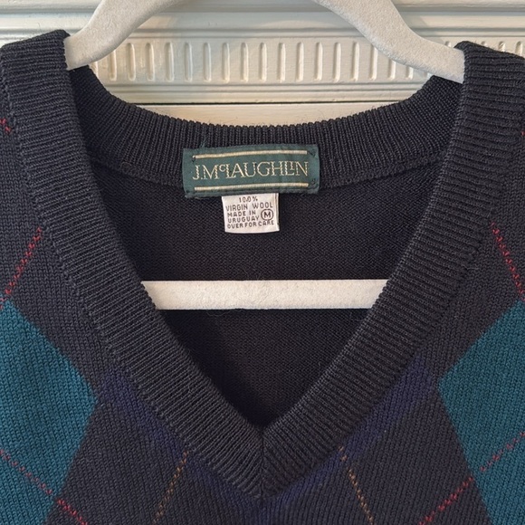 J.McLaughlin Virgin Wool Argyle Vest - Picture 3 of 8